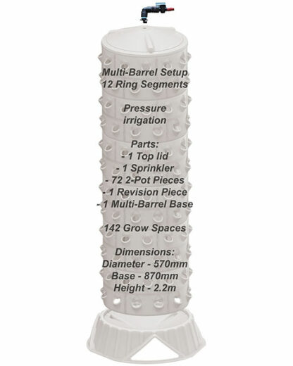 Discontinued: V2 Soil-less multi-barrel 12 ring segments - 142 grow spaces, pressure irrigated